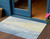 3' X 5' Denim Blue And Beige Abstract Washable Indoor Outdoor Area Rug