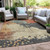 5' X 8' Rust Beige And Charcoal Abstract Washable Indoor Outdoor Area Rug