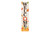 36" Off White Orange And Black Solid Wood Porch Sign
