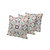 Set of Three 16" X 16" Blue and Off White Botanical Indoor Outdoor Throw Pillow
