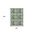 5' X 8' Blue and Green Floral Medallion Washable Non Skid Indoor Outdoor Area Rug
