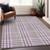 3' X 5' Purple Green And Ivory Plaid Washable Indoor Outdoor Area Rug