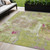 5' X 8' Lime Green Ivory And Pink Abstract Washable Indoor Outdoor Area Rug