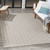 6' X 9' Gray And Ivory Geometric Indoor Outdoor Area Rug