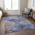 5' X 8' Navy Blue And Beige Abstract Washable Indoor Outdoor Area Rug