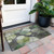 2' X 3' Green and Gray Abstract Washable Non Skid Indoor Outdoor Area Rug