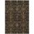 5' X 8' Black Brown And Red Floral Washable Indoor Outdoor Area Rug