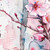 36" White and Pink Solid Wood Birds Porch Sign