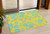 3' X 5' Yellow And Aqua Floral Washable Indoor Outdoor Area Rug