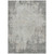 3' X 5' Gray And Ivory Abstract Washable Indoor Outdoor Area Rug Transitional Style - Gray, Ivory Color