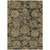 3' X 5' Charcoal Gold And Tan Floral Washable Indoor Outdoor Area Rug