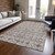3' X 5' Taupe Gray And Gold Geometric Washable Indoor Outdoor Area Rug