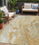 5' X 8' Gold And Silver Abstract Washable Indoor Outdoor Area Rug