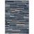 5' X 8' Navy Blue Gray And Ivory Striped Washable Indoor Outdoor Area Rug