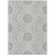 3' X 5' Gray Silver And Ivory Floral Medallion Washable Indoor Outdoor Area Rug