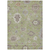 3' X 5' Artichoke Green And Beige Floral Washable Indoor Outdoor Area Rug
