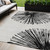 5' X 8' Black And Ivory Abstract Washable Indoor Outdoor Area Rug