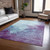 5' X 8' Sky Blue And Purple Abstract Washable Indoor Outdoor Area Rug - Sky Blue, Purple
