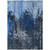 3' X 5' Navy Blue And Denim Blue Abstract Washable Indoor Outdoor Area Rug