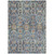 5' X 8' Denim Blue Beige And Brown Floral Washable Indoor Outdoor Area Rug