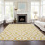 3' X 5' Gold And Ivory Geometric Washable Indoor Outdoor Area Rug