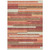 3' X 5' Coral Peach And Taupe Striped Washable Indoor Outdoor Area Rug