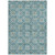 3' X 5' Teal Blue Gray And Gold Floral Washable Indoor Outdoor Area Rug