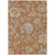 3' X 5' Orange Copper And Gray Floral Washable Indoor Outdoor Area Rug