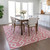 3' X 5' Blush And Ivory Geometric Washable Indoor Outdoor Area Rug
