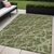5' X 8' Green Abstract Washable Non Skid Indoor Outdoor Area Rug Transitional Style - Green Color