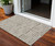 3' X 5' Brown Beige And Ivory Striped Washable Indoor Outdoor Area Rug