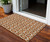 3' X 5' Orange Beige And Copper Floral Medallion Washable Indoor Outdoor Area Rug