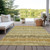 3' X 5' Gold Brown And Gray Striped Washable Indoor Outdoor Area Rug