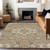 3' X 5' Taupe Copper And Beige Medallion Washable Indoor Outdoor Area Rug