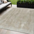 5' X 8' Beige And Ivory Striped Washable Indoor Outdoor Area Rug - Beige, Ivory