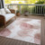 5' X 8' Merlot and Ivory Abstract Washable Non Skid Indoor Outdoor Area Rug