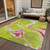 5' X 8' Lime Green Neon Pink And Ivory Abstract Washable Indoor Outdoor Area Rug