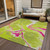 5' X 8' Lime Green Neon Pink And Ivory Abstract Washable Indoor Outdoor Area Rug