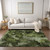 3' X 5' Green Floral Washable Non Skid Indoor Outdoor Area Rug - Green