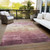 5' X 8' Mauve And Pink Striped Washable Indoor Outdoor Area Rug