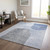 5' X 8' Denim Blue And Sky Blue Abstract Washable Indoor Outdoor Area Rug Transitional Style - Denim Blue, Sky Blue Color