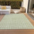 3' X 5' Sage And Ivory Geometric Washable Indoor Outdoor Area Rug - Sage, Ivory