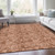3' X 5' Terra Cotta And Copper Floral Washable Indoor Outdoor Area Rug