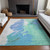 3' X 5' Pale Aqua Mint Green And Ivory Abstract Washable Indoor Outdoor Area Rug