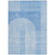 3' X 5' Sky Blue And Denim Blue Geometric Washable Indoor Outdoor Area Rug