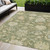5' X 8' Artichoke Green Ivory And Tan Floral Washable Indoor Outdoor Area Rug