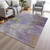 3' X 5' Purple And Olive Green Abstract Washable Indoor Outdoor Area Rug