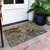 2' X 3' Brown Terracotta and Gray Floral Washable Non Skid Indoor Outdoor Area Rug