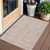 3' X 5' Salmon Copper And Beige Striped Washable Indoor Outdoor Area Rug