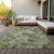 5' X 8' Green And Ivory Abstract Washable Indoor Outdoor Area Rug - Green, Ivory